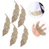 5pcs Iron on Applique Rhinestone Patches Glitter Leaves Pattern Applique  Clothing