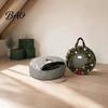 Round Artificial Tree Ornament Case Large Garland Storage Bag, Waterproof Oxford Container with Dustproof Holiday Decoration Bin Reinforced