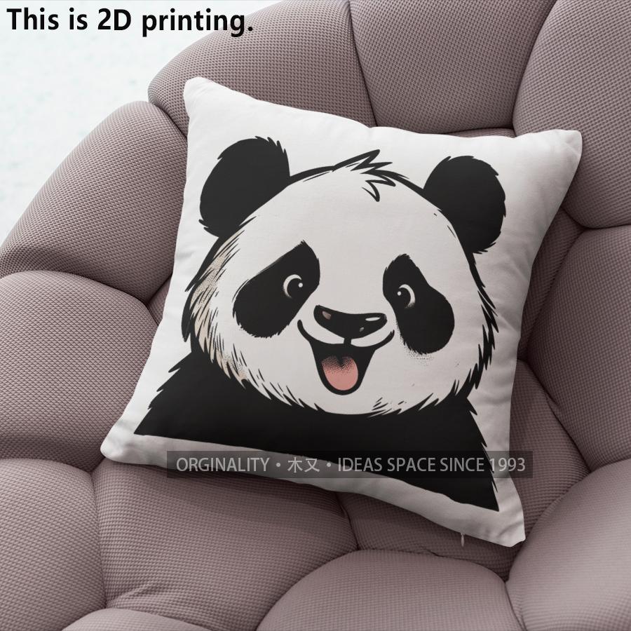 Cute Cartoon Panda Throw Pillow Covers Pattern Cushion Cover Suitable For Sofa Bedroom Car Pillow Cover