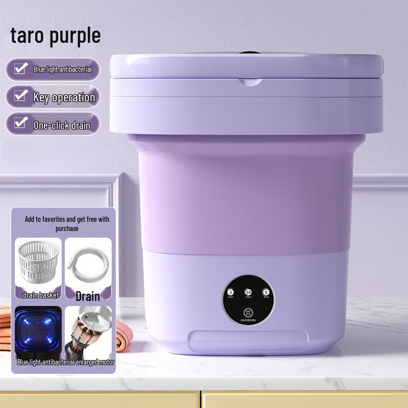 Compact Folding Washing Machine with Automatic Spin and Dehydration for Dormitory or Home Use