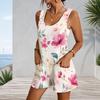 Womens Plus Size Sleeveless Patch Pocket Romper