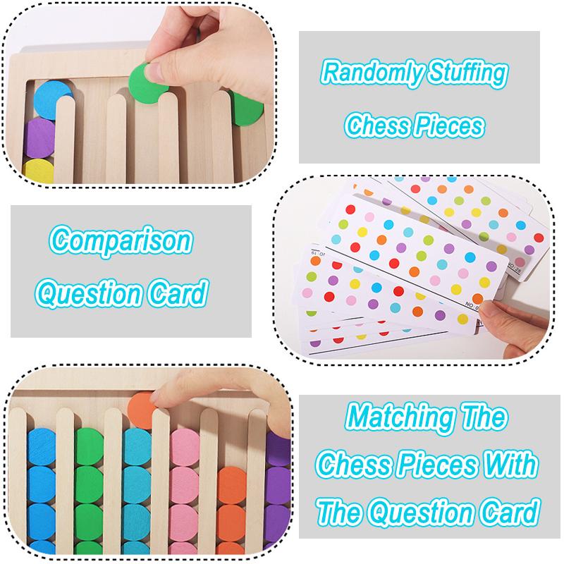 Children Color Matching Board Montessori Toy Color Sorting Logical Thinking Training Game Early Educational Wooden Toys for Kids