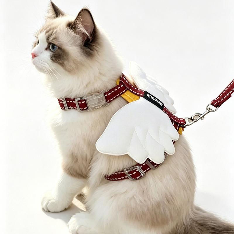 Angel Wings Dog Harness Leash Set Adjustable Breathable Summer Escape-Proof Dog Vest Harness Outdoor Training Puppy Chest Strap