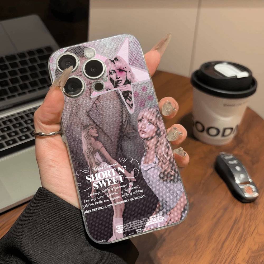 Singer S-Sabrina C-Carpenter Transparent Case For iPhone 11 12 13 14 15 16 17 Air Pro Max Plus Mini Shockproof Cover