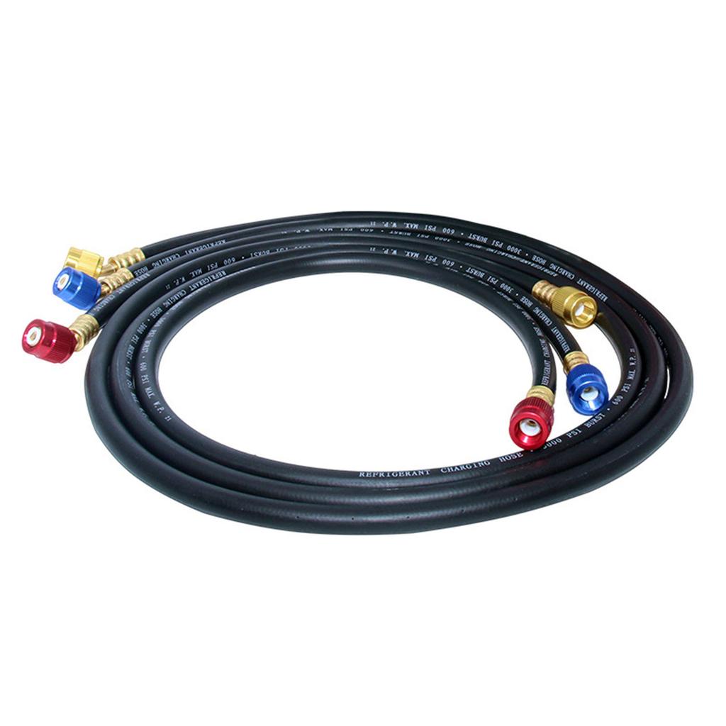 Set of 3 AC Refrigerant Hose Set Manifold Gauge Hose Natural Rubber Material Air Conditioning Refrigerant Filling Hoses
