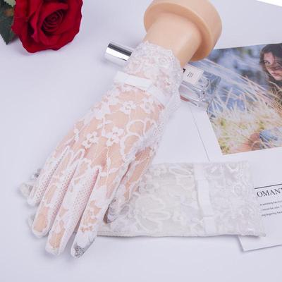 Women Sexy Lace Flower Driving Gloves Sunscreen Glove Bridal Party Elegant Finger Mittens Gloves