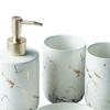 Badezimmer-Accessoire-Set KERAMIK Marmoroptik Spender Seifenschale