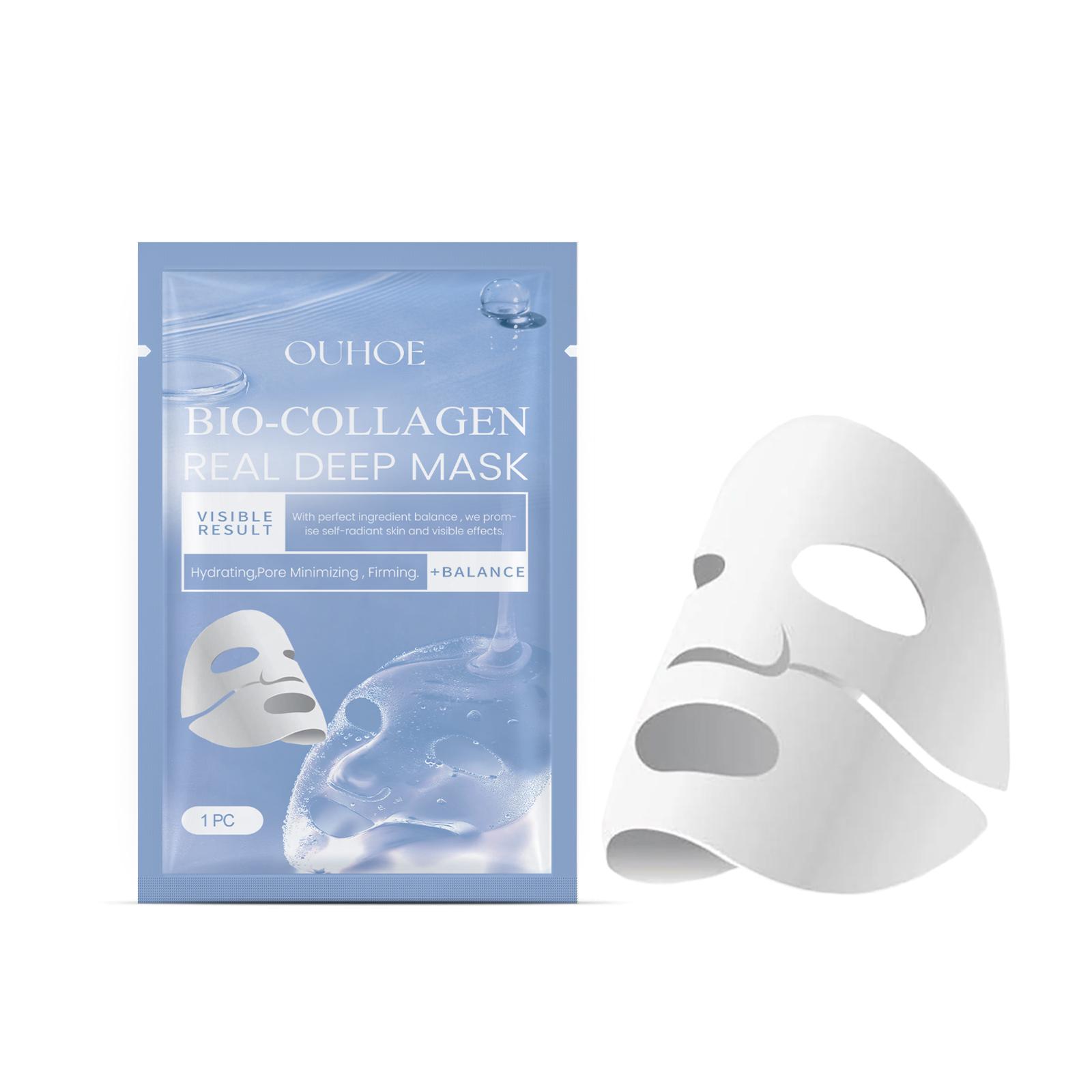 OUHOE collagen mask moisturizing, moisturizing, anti-wrinkle, diminishing fine lines, moisturizing and whitening skin mask