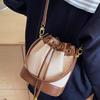 Fashion women's bags new niche high-value contrasting color shoulder messenger bag retro texture portable small bucket bag