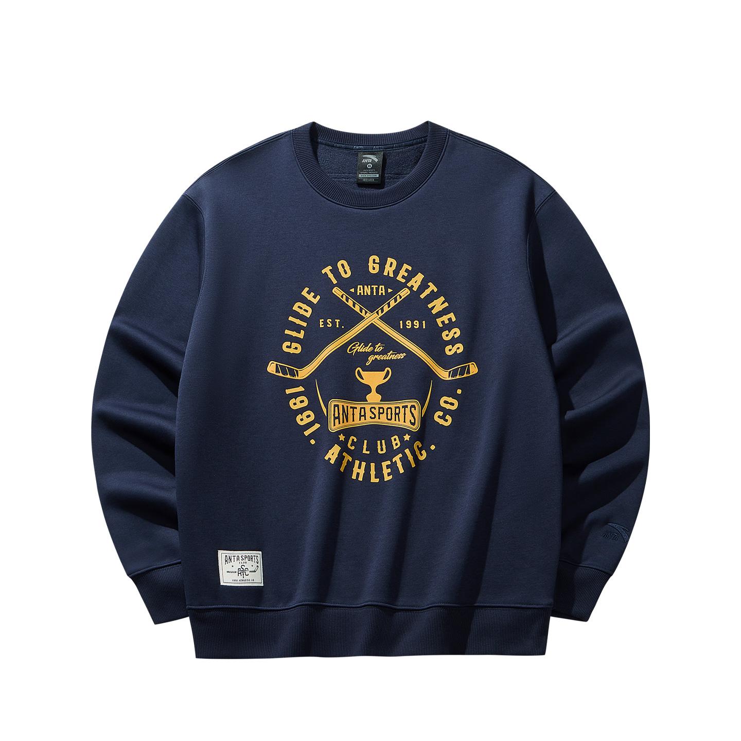 

Anta Американский стиль Модный Универсальный Флисовый Теплый Свободный С Круглым Вырезом С Длинным Рукавом Свитшот Мужской свитшот 152548720N-9 L