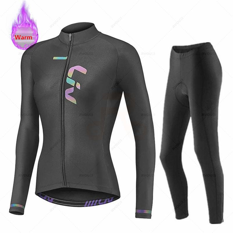 2026Women Winter Bicicleta Set Outdoor Thermal Fleece Cycling Clothing Road Bike Shirt MTB Jersey Bicycle Uniform Roupa Ciclismo