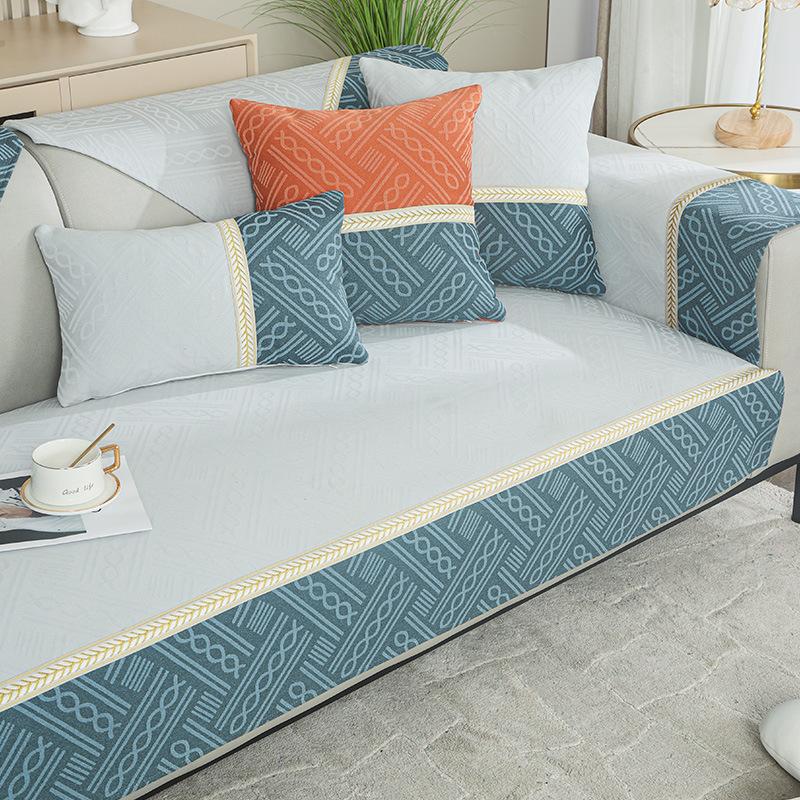 Nordic Chenille Sofa Covers Anti-slip Jacquard Four Season Couch Towel Seat Cushion for Living Room Sectional Sofa Slipcovers