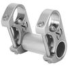Fahrrad Doppel Vorbau Erhöher 25,4MM Klapprad Aluminiumlegierung Verstellbarer Lenkervorbau Silber