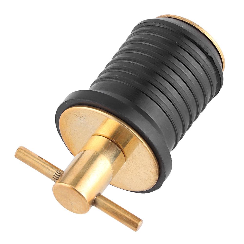 

1in Rubber Brass Drain Plug THandle TwistIn Marine Accessories for Hull Livewell Boat Bilge Transom Seawall Baitwell