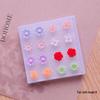 Children's Plastic Resin Rose Earrings Set