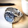 Casio Edifice Chronograph Analog Blue Dial Stainless Steel Band Made of stainless Men's EFV-620D-2AVUDF. steel. Classic.