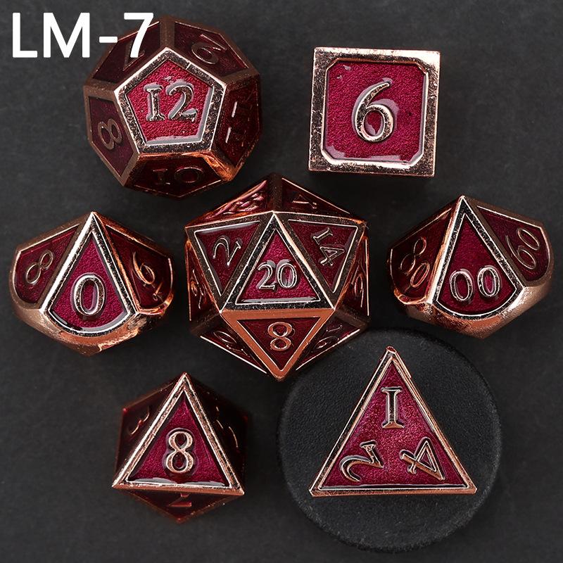 7 Pieces Metal Dices Set DND Polyhedral Solid D&D Dice Set, Used for Role-Playing Games Dungeon and Dragon Dice Games