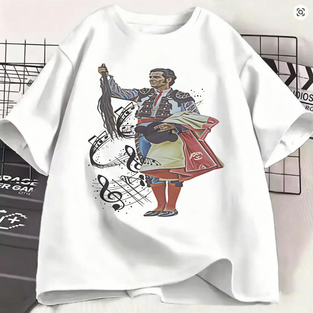 Morante De La Puebla T-Shirts Unisex Vintage Baumwoll-T-Shirts Rundhals Kurzarm-T-Shirts Große Größen Kleidung