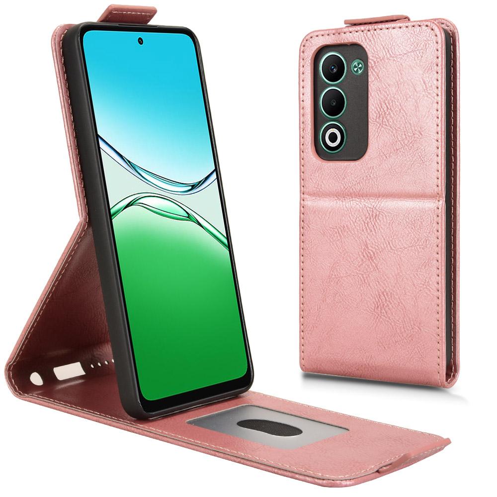 For Oppo A5 5G CPH2735/A5 4G CPH2727 Støtteetui Magnetisk lås Vertikal flip Telefondeksel i skinn med kortholder