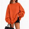 Women's Fall Winter Casual Crewneck Sweatshirt Color Long Sleeve Top