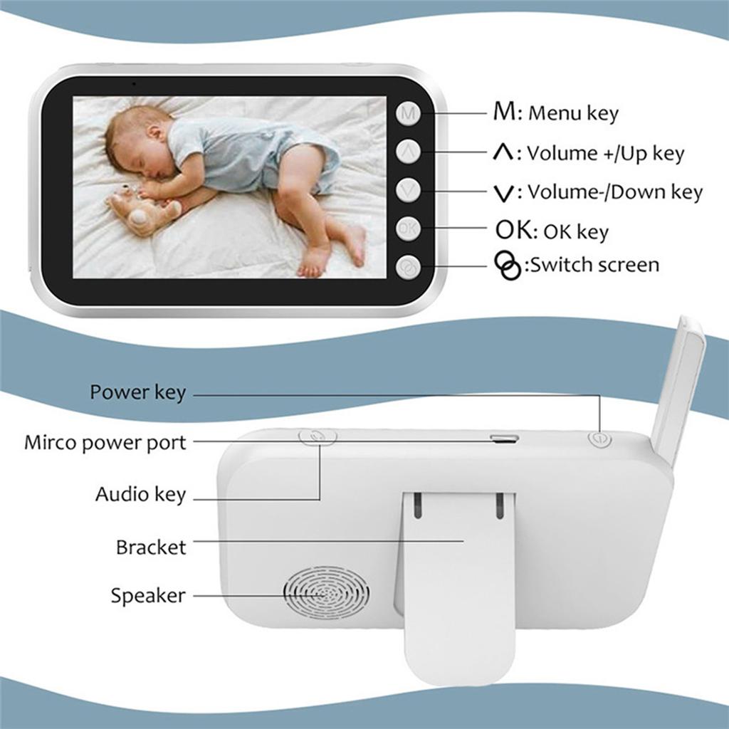 Baby Monitor-4.3 Inch Baby Monitor with Baby Care and Monitoring Features - Perfect for Keeping an Eye On Your Little One - English Translation