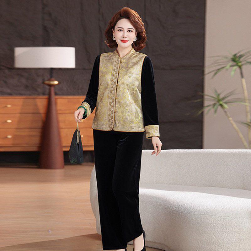

Elegant Spring Cardigan Vest Set for Middle-Aged & Elderly Women 2026 XL (80-105 jin)