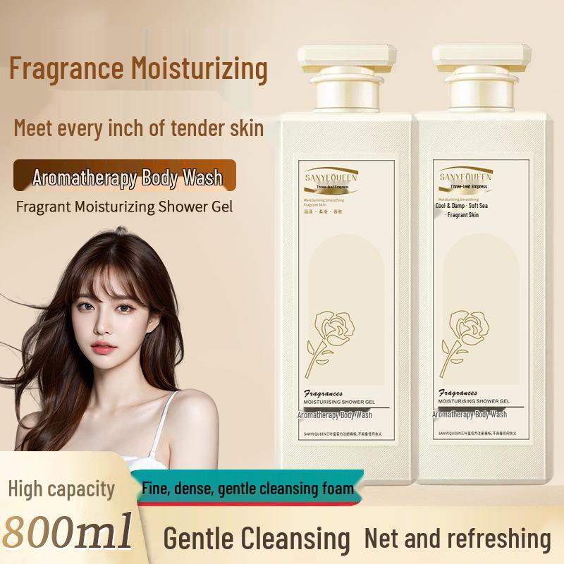 800ml Queen Fragrant Moisturizing Shower Gel with Three-Leaf Formula for Long-Lasting Scent