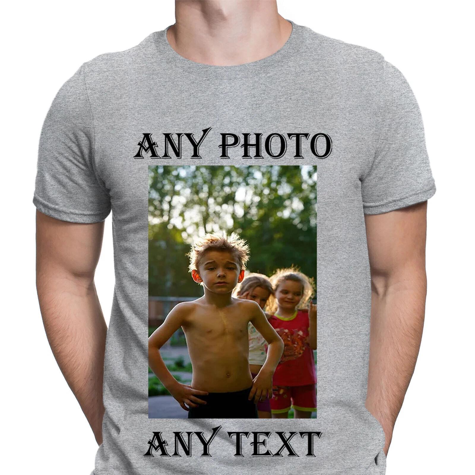 Personalised Photo Any Image Text Birthday Hen Party Mens T-Shirts #6ED 1T9A5 S