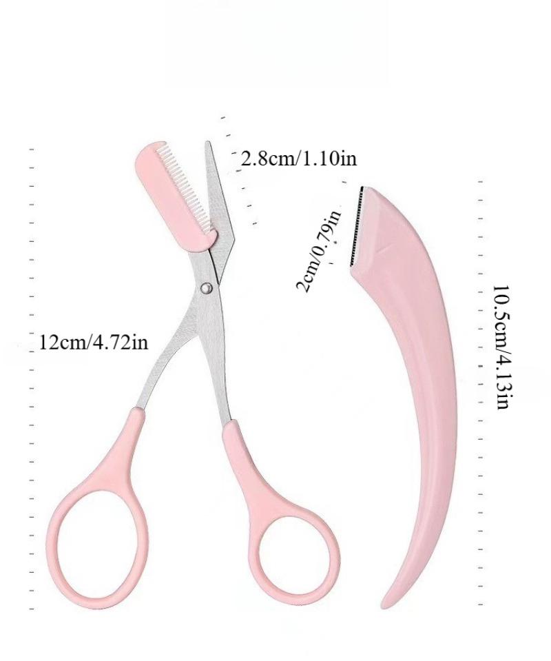 Steel Eyebrow Scissors with Comb - Professional Brow Trimming Kit for Precise Shaping, Safe & Easy Grooming
