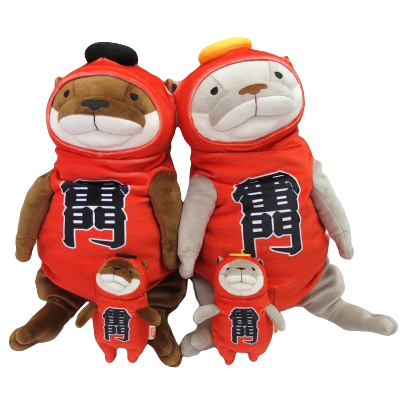 Morisaka Global Local Mochi Otter Kaminarimon Mini Brown 7x5x14cm Otter Plush Souvenir Asakusa Tokyo Japan Tourist Attraction Travel Soothing Soft
