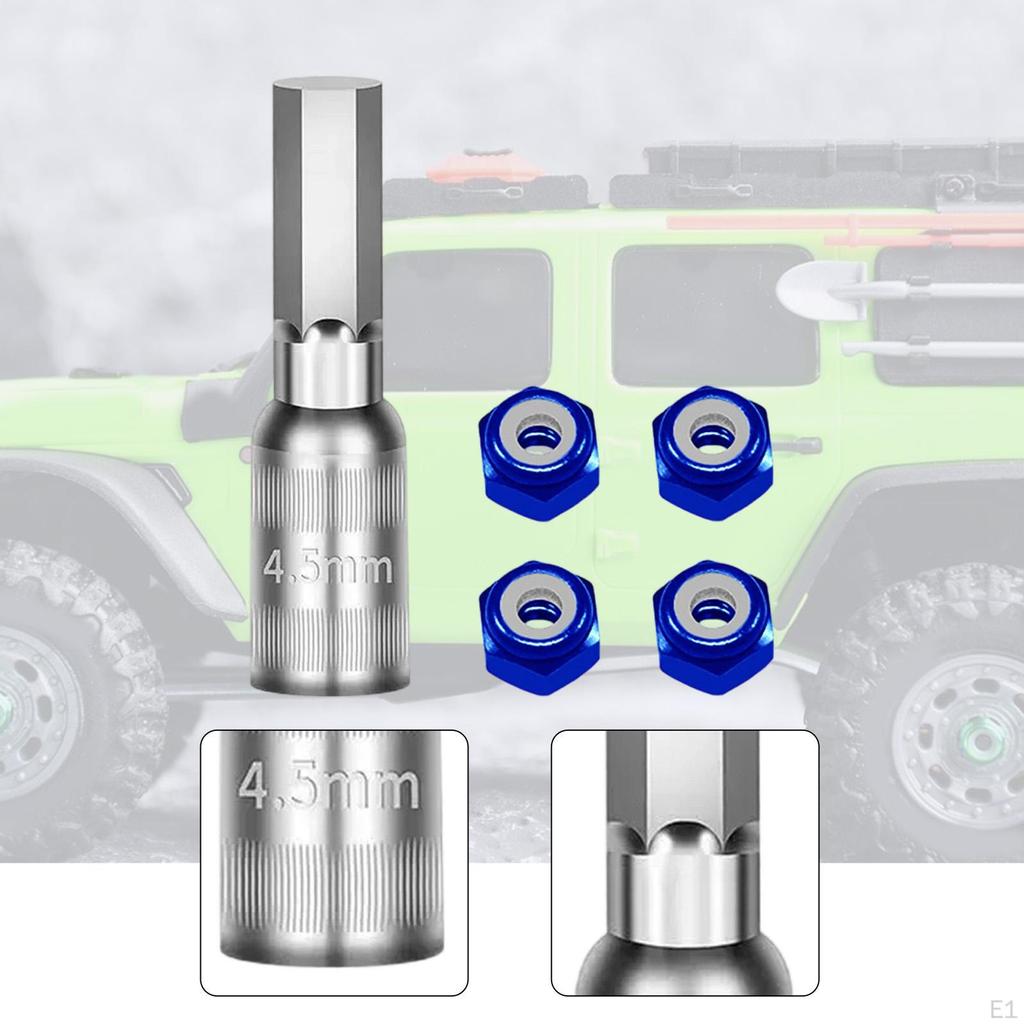 4 Pieces 1/30 Wheel Nuts RC Car Accessories Easy Installation for Crawler Nut Tool