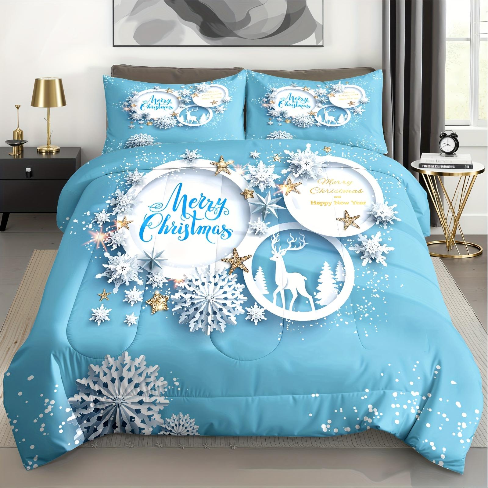 

[Рождественский подарок Постельное белье] Супермягкий рождественский комплект одеяла - Серия Рождество Подарочный комплект постельного белья - Лучший для Рождества EU Twin(135x200cm)