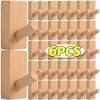 1/6PCS Punch Free Wall Hooks with Glue Wooden Round Square Bags Clothes Towels Hanging Hanger Home Bedroom Kitchen Storage Racks