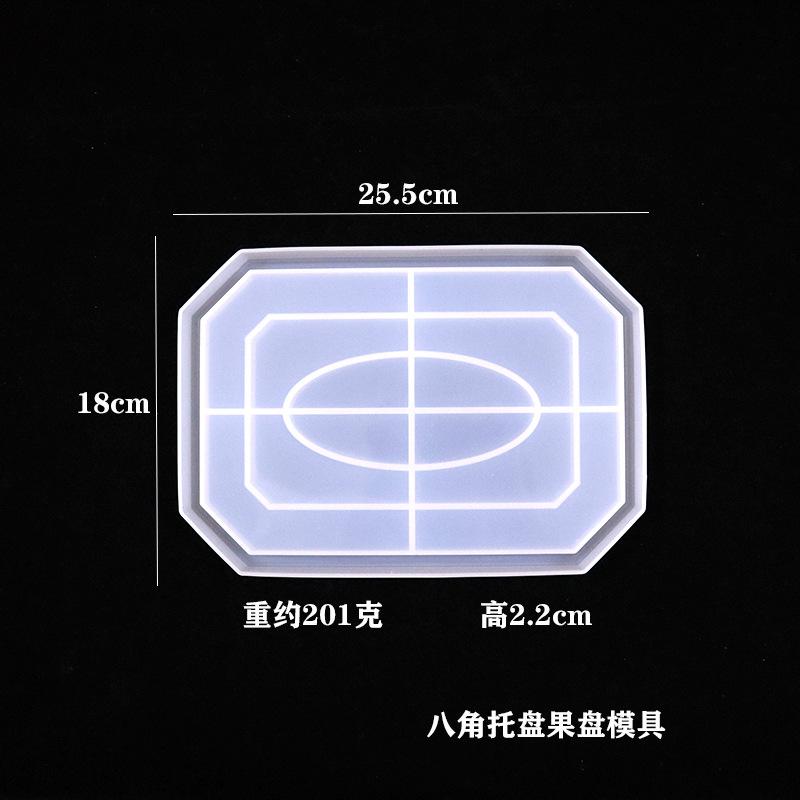Storage Tray Silicone Mold Octagonal Shape Quincunx Tray Dish Gel Epoxy Resin Molds for Flower Pot Base Craft DIY Plaster Molds