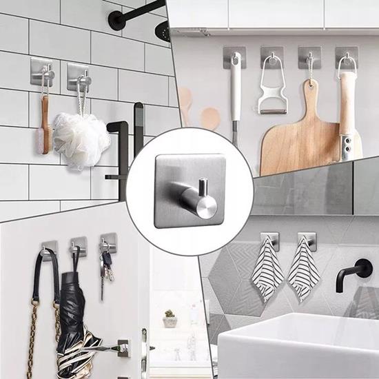 Toilet Paper Holder with Shelf + 2 Bathroom Hooks Loft Set
