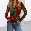Women's Print Long Sleeve Shirts Elegant Casual Tops Trendy Shirts Tops