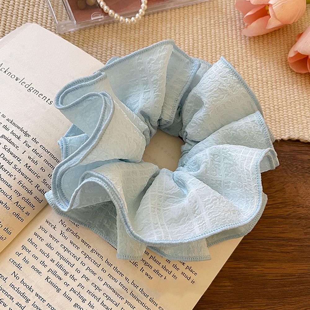 Romantic Ruffles Hair Scrunchies for Women Girls Oversized Hair Ties French Elastic Hair Bands Ponytail Holder Hair Accessories