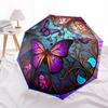 1pc Butterfly Garden Automatic Folding Umbrella - Design, Durable Iron Frame for Travel, Outdoor, Beach Fashion Accessory a0920059
