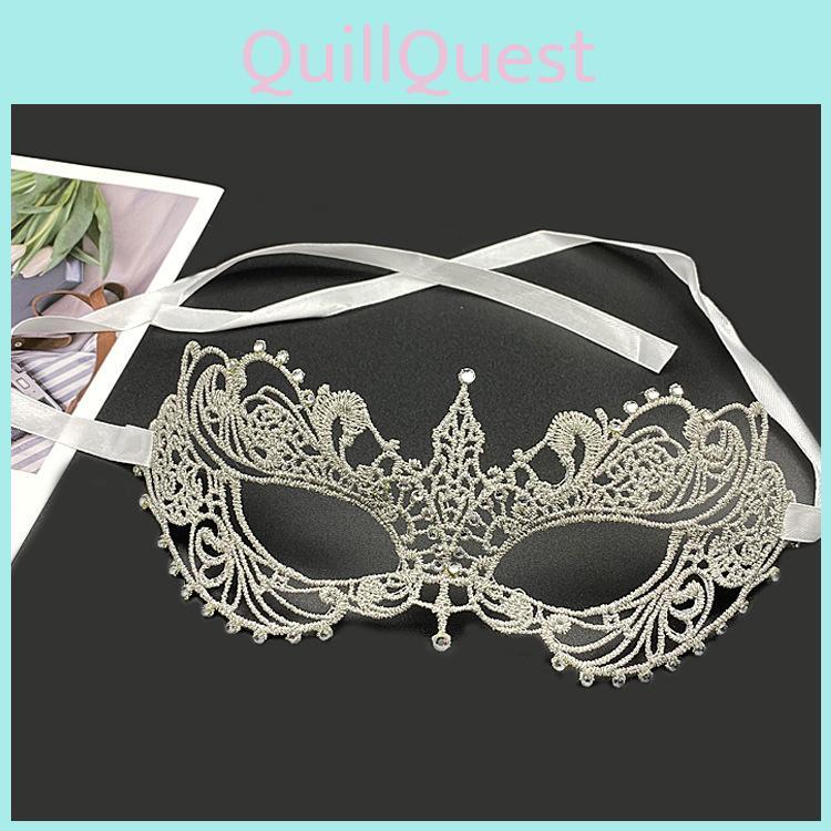 Adult Lace Face Mask With Sparkling Embellishments For Costume Parties Or Halloween