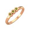 Tiny Round Shape Peridot Gemstone 925 Sterling Silver Rose Plated Three Stone Minimalist Women Engagement Ring