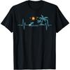 Tropical Palm Trees Sunset Heartbeat Vibes Summer Chill T-Shirt