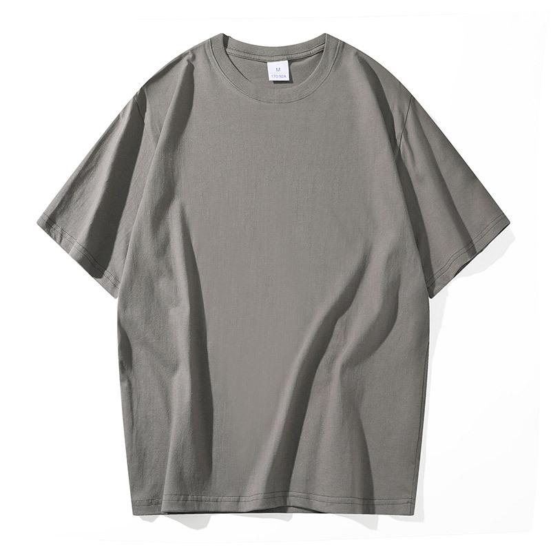 T-shirt da uomo estiva in puro cotone tinta unita casual girocollo top t-shirt sottile allentata traspirante coppia a maniche corte