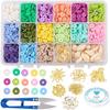 1box DIY Jewelry Kit with Elastic Crystal Thread Natural Cowrie Shell Beads Alloy Pendants Brass Spacer Beads & Jump Rings