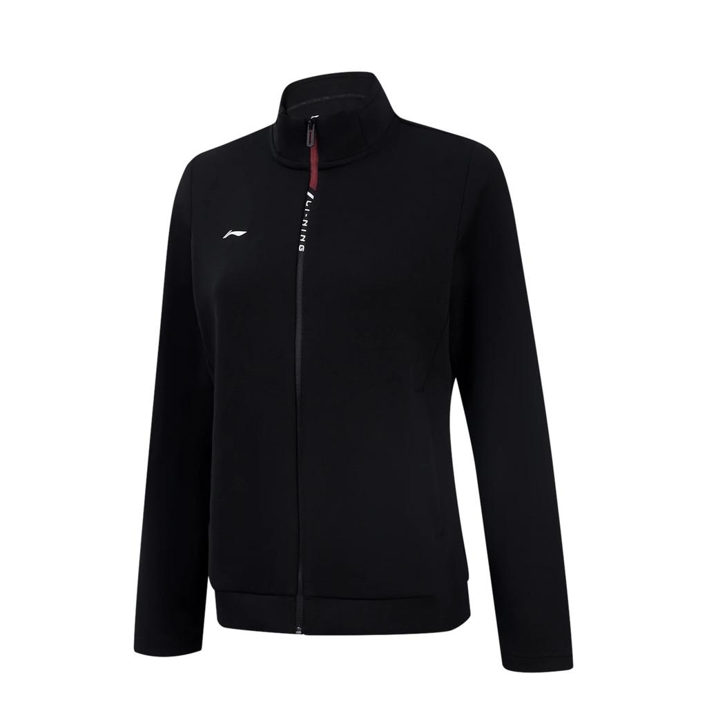 LiNing Group Purchase Series Stand Collar Comfortable Color Block Letter Casual Versatile Cardigan Sweatshirt Women Sweatshirt AWDVB02-2