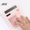 Dual Power Desktop Calculator Solar And Battery Calculator, Large LCD Display Portable Office Durable ABS Material Macaron Pink Blue for Financial