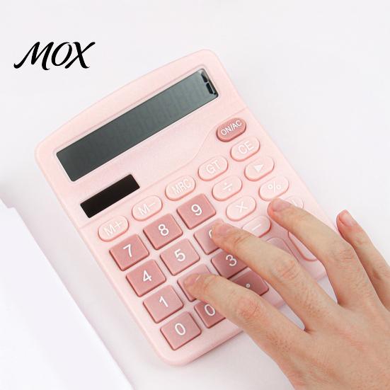 Dual Power Desktop Calculator Solar And Battery Calculator, Large LCD Display Portable Office Durable ABS Material Macaron Pink Blue for Financial