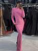 Elegant Western Retro Bandage Dress - Long Sleeve Evening Gown with Hot Drill Detailing