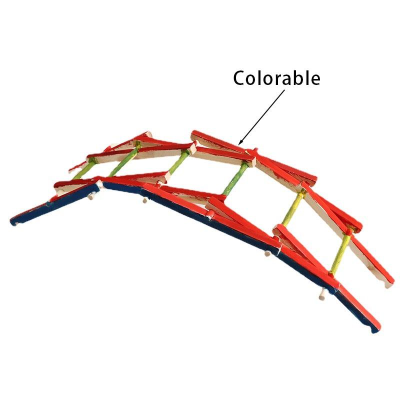 Diy Building Assembly Model Kits Wood Craft Bridge  Model Montessori Educational Science Learning Experiment Children Toys Game