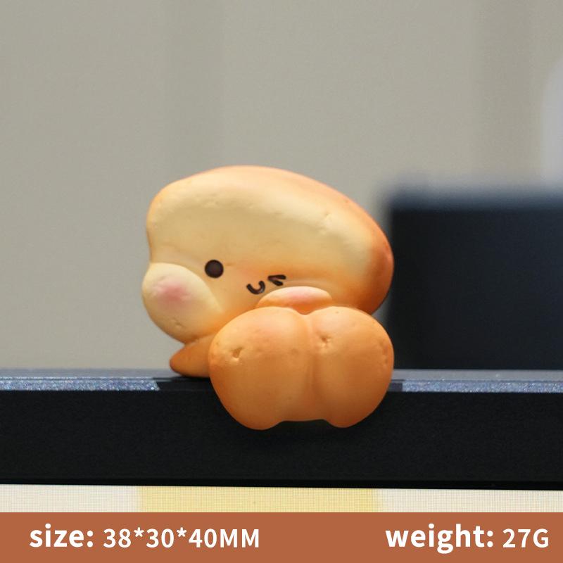 Cute Chubby Cat Monitor Topper Creative Cartoon Figurine Mini Desk Decor for Office Workstation Home Bedroom Table