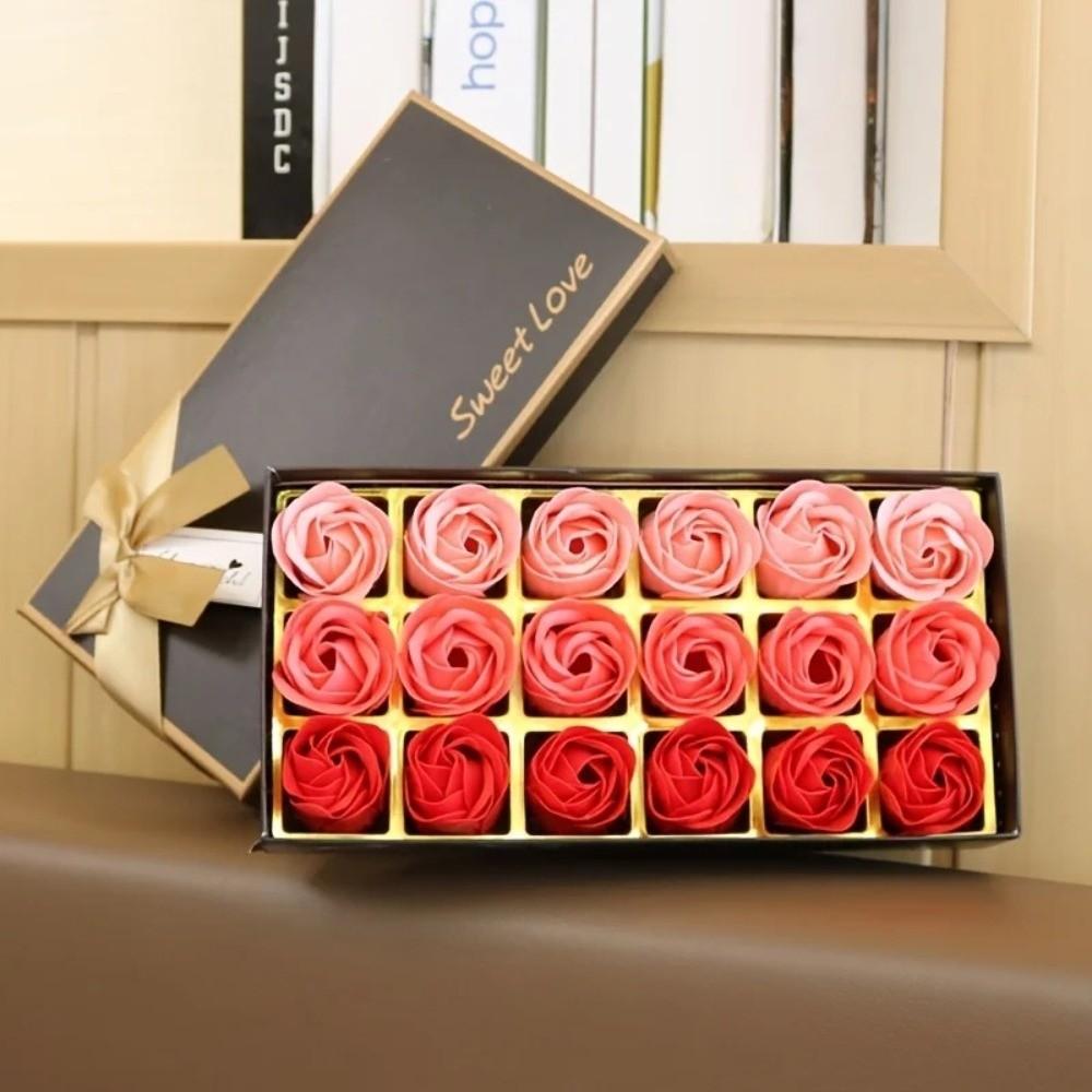 18Pcs Romantic Scented Soap Rose Flower Artificial Rose Flowers Valentine's Day